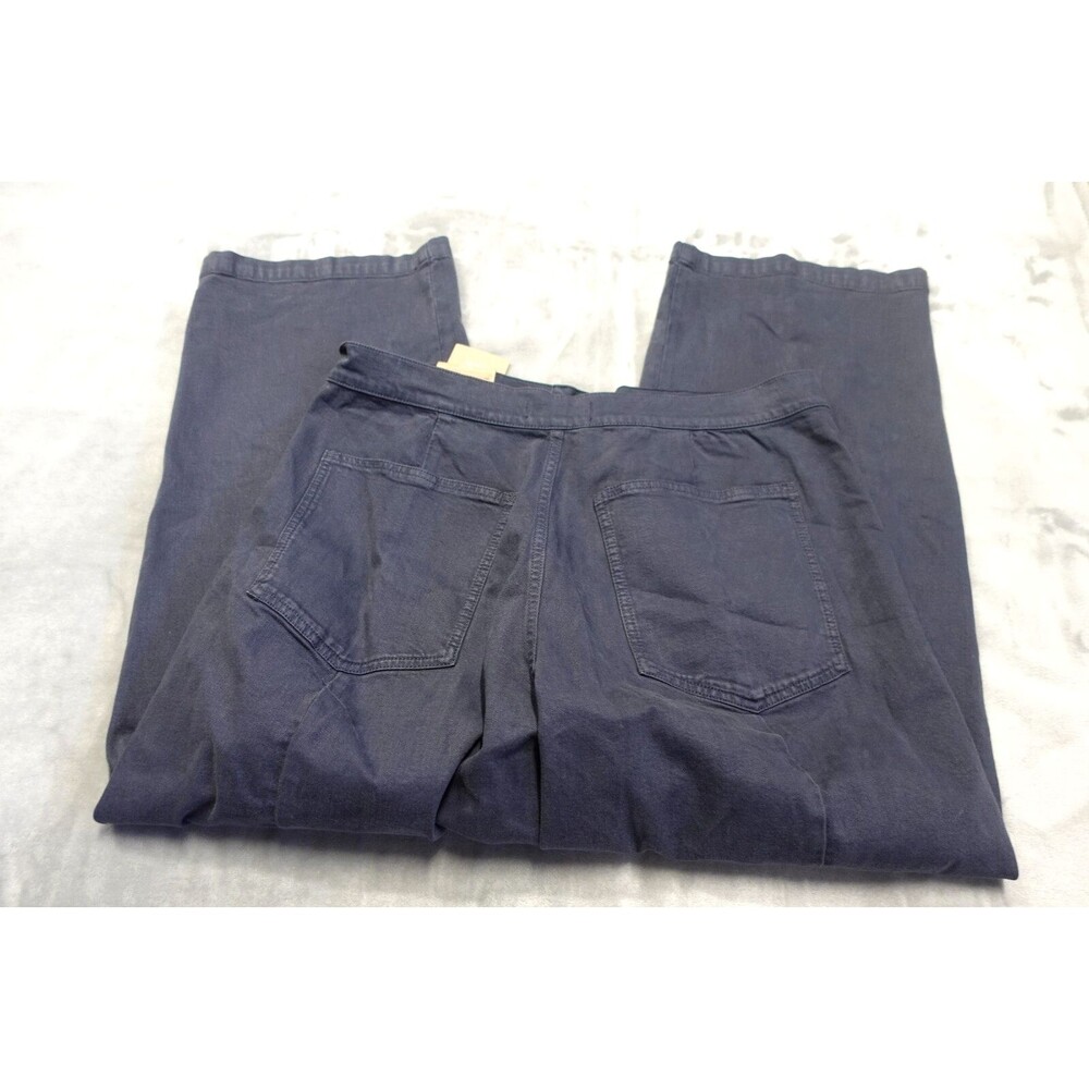 NWT Madewell Emmett Wide Leg Crop Pants Women's 32 Blue Stretch Twill High Rise